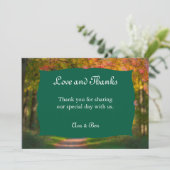 Colorful Autumn Day Wedding Thank You Card Einladung (Stehend Vorderseite)