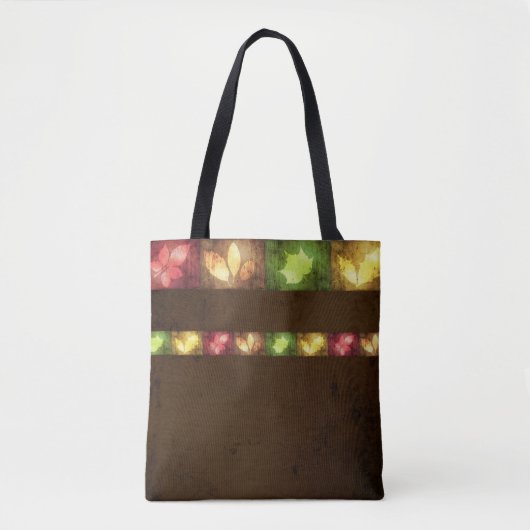 Colorful Autumn Grunge Leaves - Tote Bag Tasche (Vorderseite)
