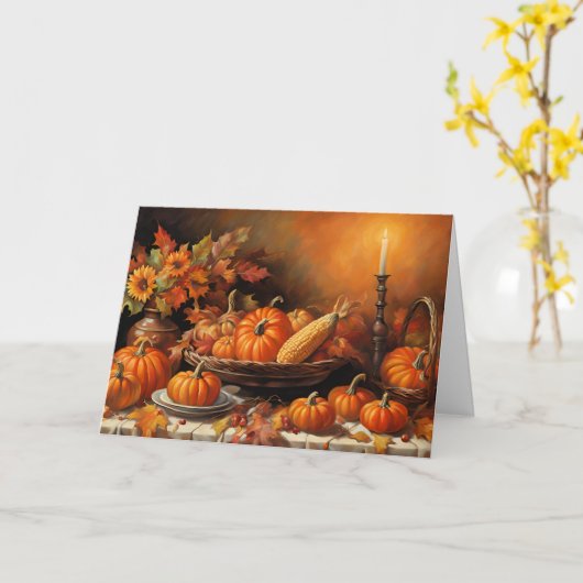 Colorful Autumn Pumpkins Karte (Gelbe Blume)