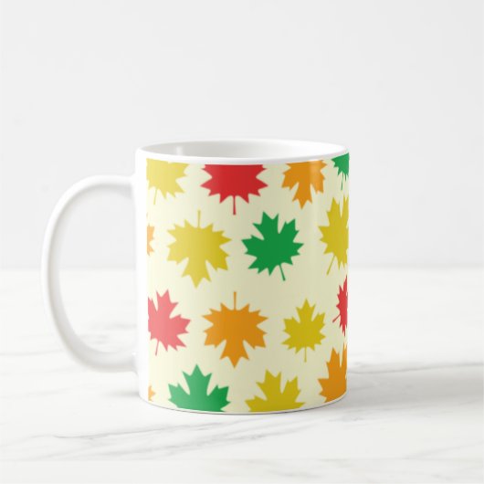 Colorful Autumnal Leafs - Nature Pattern Kaffeetasse (Links)