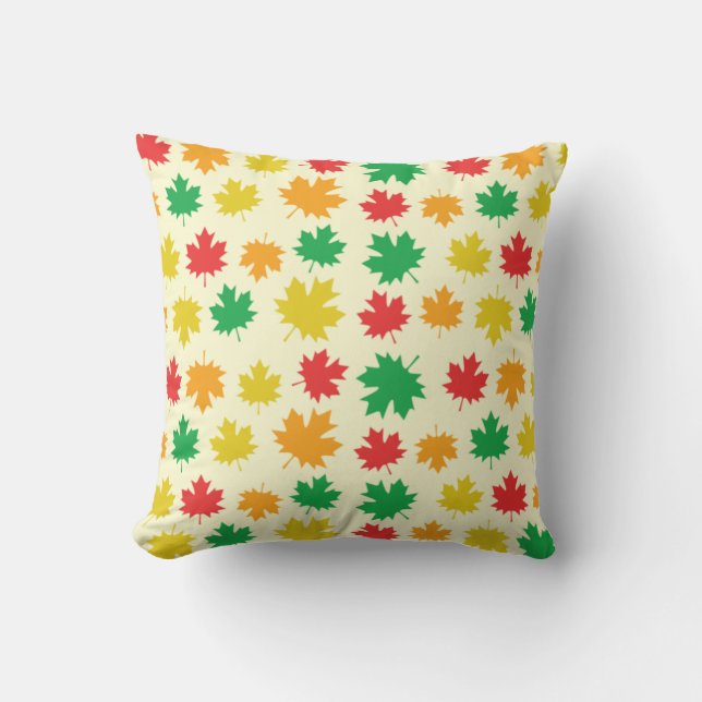 Colorful Autumnal Leafs - Nature Pattern Kissen (Vorderseite)