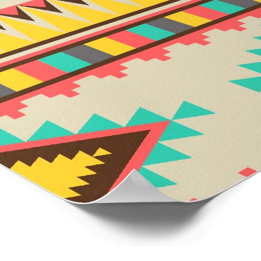 Colorful Aztec Tribal Native American Diamonds Poster (Ecke)