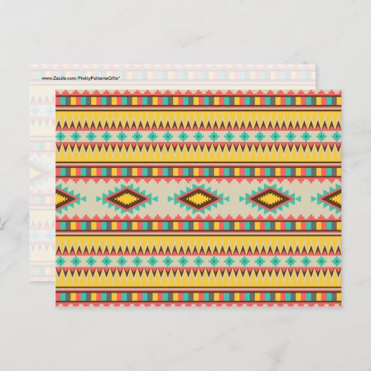 Colorful Aztec Tribal Native American Diamonds Postkarte (Vorne/Hinten)