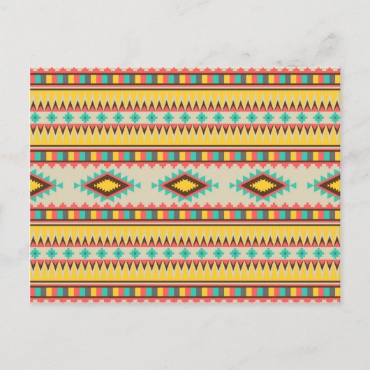 Colorful Aztec Tribal Native American Diamonds Postkarte (Vorderseite)