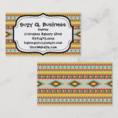 Colorful Aztec Tribal Native American Diamonds Visitenkarte (Vorne/Hinten)