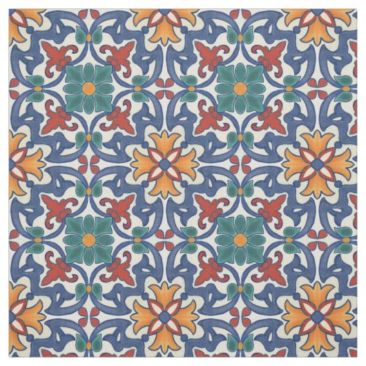 Colorful Azulejos Pattern Stoff (Muster)