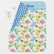 Colorful Baby Dinosaur Baby Blanket