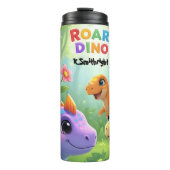 Colorful Baby Dinosaurs Roar Forest Thermosbecher (Vorderseite)