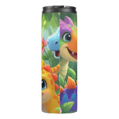 Colorful Baby Dinosaurs Roar Forest Thermosbecher (Rückseite)
