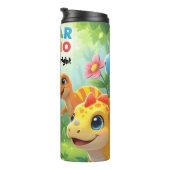 Colorful Baby Dinosaurs Roar Forest Thermosbecher (Nach rechts gedreht)