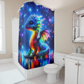 Colorful Baby Dragon Duschvorhang (Beispiel)