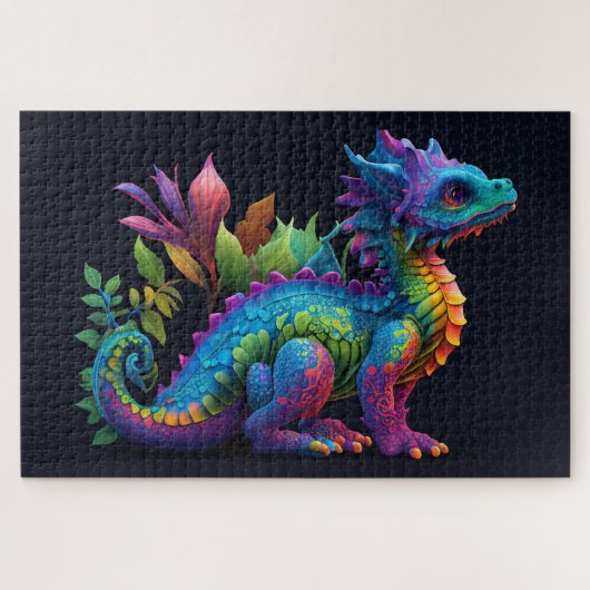 Colorful Baby Dragon Puzzle (Horizontal)