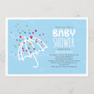 Colorful Baby Dusche Regenschirm Einladung