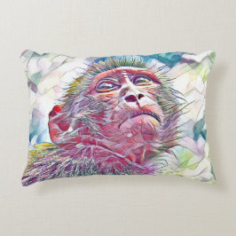 Colorful Baby Monkey Art Dekokissen