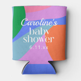 Colorful Baby Shower Abstract Waves Modern Custom Dosenkühler