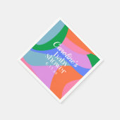 Colorful Baby Shower Abstract Waves Modern Custom Serviette (Ecke)