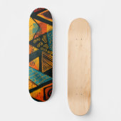 Colorful background with African motifs Skateboard (Vorderseite)