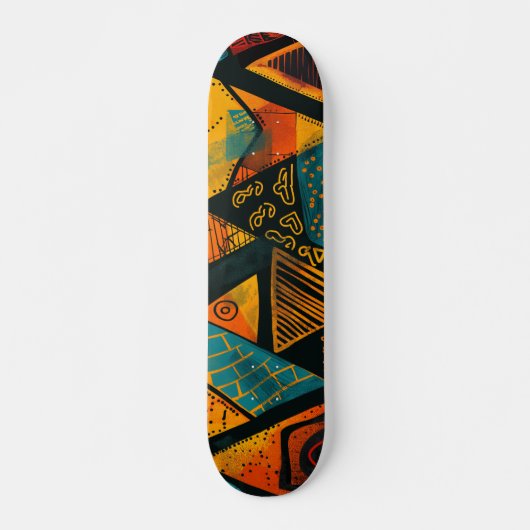 Colorful background with African motifs Skateboard (Vorne)