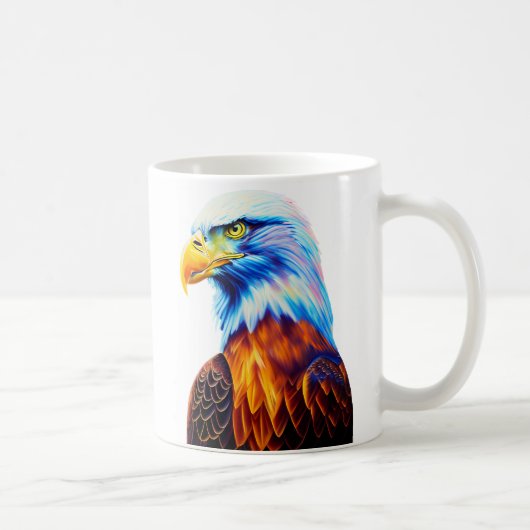 Colorful Bald Eagle Art Kaffeetasse (Rechts)