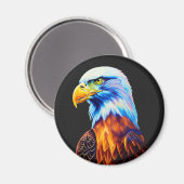 Colorful Bald Eagle Art Magnet (Vorderseite/Rückseite)