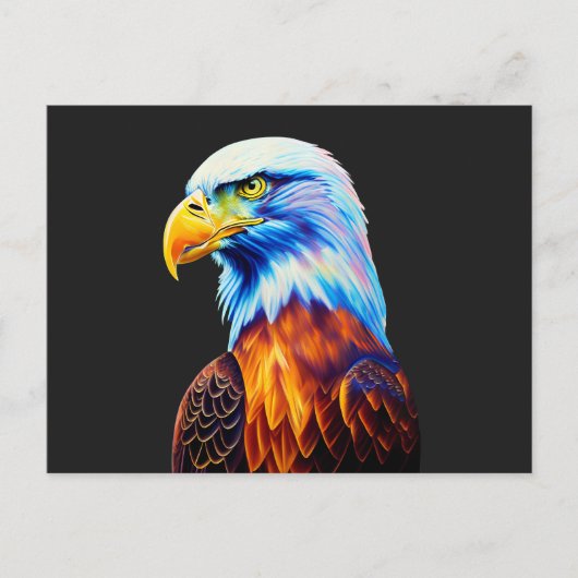 Colorful Bald Eagle Art Postkarte (Vorderseite)