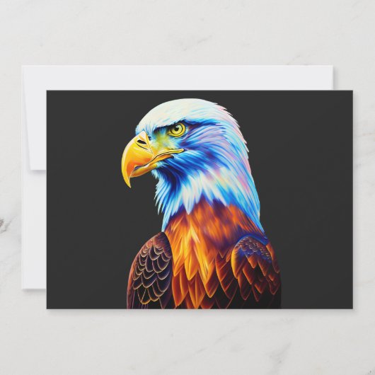 Colorful Bald Eagle Art Save The Date (Vorderseite)