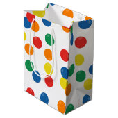 Colorful Ball Pattern Mittlere Geschenktüte (Rückseite Schrägansicht)