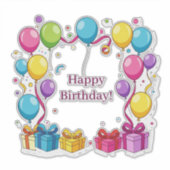 Colorful Balloon Celebration With Gift Boxes Aufkleber (Vorderseite)