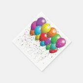 Colorful balloons and confetti falling serviette (Ecke)