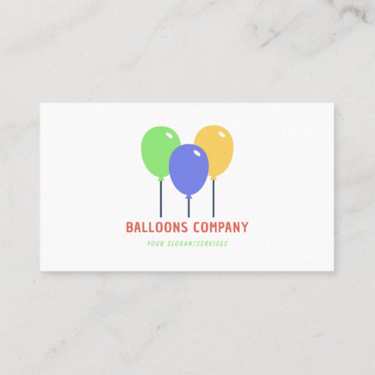 Colorful Balloons Business Card Visitenkarte (Rückseite)