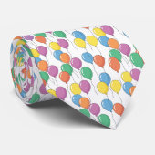 Colorful Balloons White Background Krawatte (Gerollt)