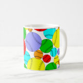 Colorful Baseball Pattern Coffee Mug Kaffeetasse (VorderseiteRechts)