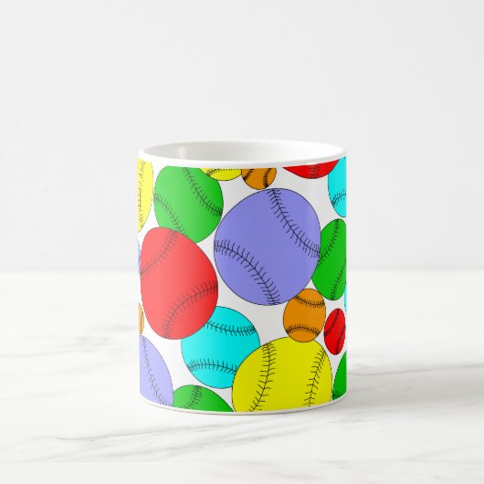 Colorful Baseball Pattern Coffee Mug Kaffeetasse (Mittel)