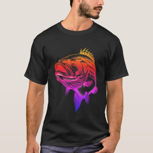 Colorful Bass Fishing Tee (Vorderseite)