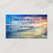 Colorful Beach Rentals Business Card Visitenkarte (Rückseite)