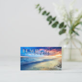 Colorful Beach Rentals Business Card Visitenkarte (Stehend Vorderseite)