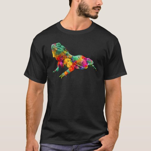 Colorful Bearded Dragon Lizard Reptile Costume T-Shirt (Vorderseite)