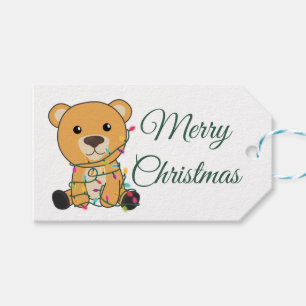Colorful Bears Merry Christmas Winter Animals Bear Geschenkanhänger