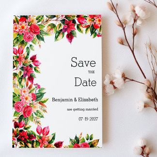 Colorful beautiful country floral Save the Date Einladung