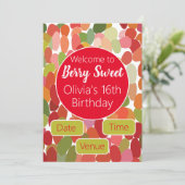 Colorful Berry Sweet Birthday Einladung (Stehend Vorderseite)