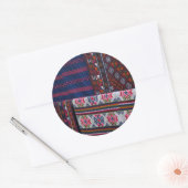 Colorful Bhutan Textiles Runder Aufkleber (Umschlag)