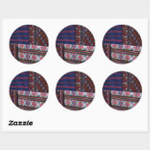 Colorful Bhutan Textiles Runder Aufkleber (Blatt)
