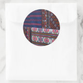 Colorful Bhutan Textiles Runder Aufkleber (Tasche)