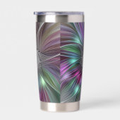 Colorful Big Flower Abstract Trippy Fractal Art Thermobecher (Rechts)