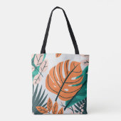 Colorful Big Tropical Leaves Botanical Art Tasche (Rückseite)