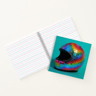 Colorful bike helmet notebook notizblock