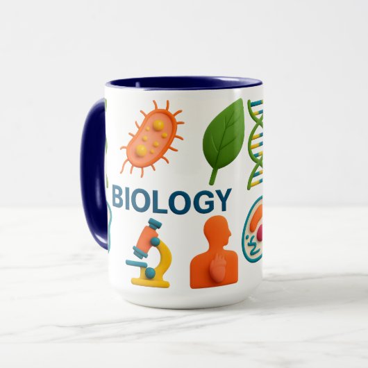 Colorful Biology Science Ceramic Mug Tasse (Vorderseite Links)