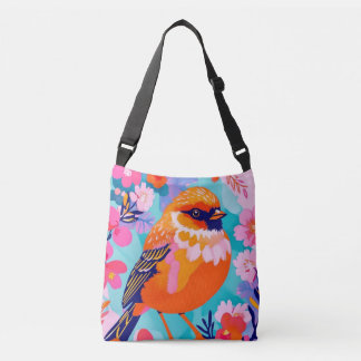Colorful Bird Floral Crossbody Bag - Cute Nature S Tragetaschen Mit Langen Trägern