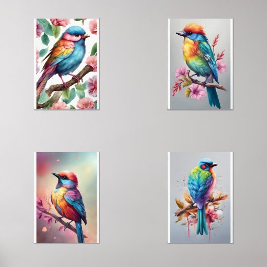 Colorful birds bilderwand sets (Vorderseite)