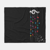 Colorful Birds Musical Notes Nature Music Fleecedecke (Vorderseite (Horizontal))
